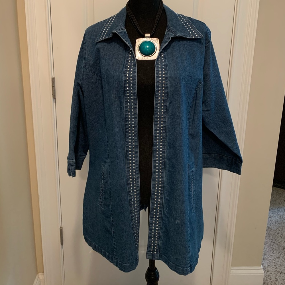 Denim Jacket with Stone Accents